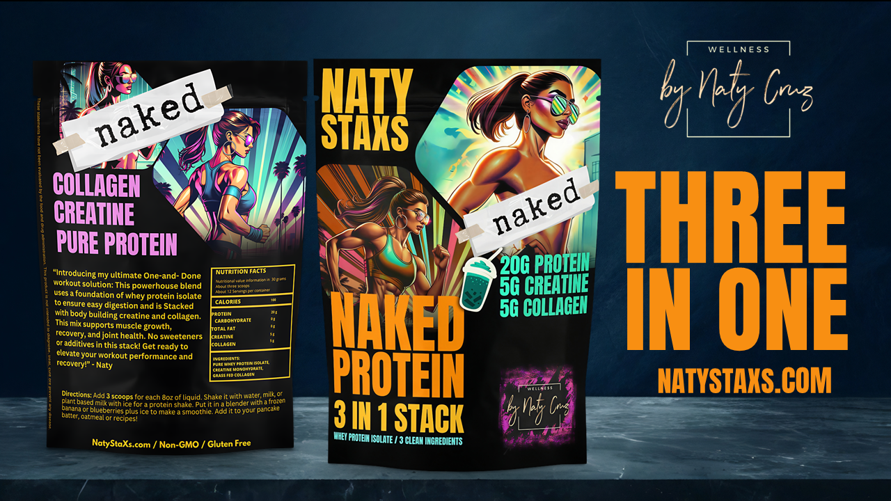 Naty Staxs - Fully Stax'd Naked Protein Powder + Collagen + Creatine - 12 oz