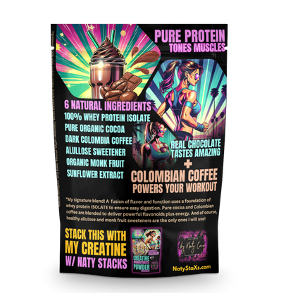 Naty Staxs - Coffee + Chocolate Protein Powder - 12oz