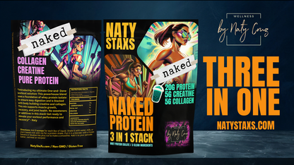 Naty Staxs - Fully Stax'd Naked Protein Powder + Collagen + Creatine - 12 oz